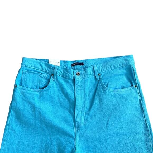 NEW Levi's Made Crafted Barrel Crop Women’s Jeans Blue Mist Sz 32 Organic Cotton - Picture 5 of 14